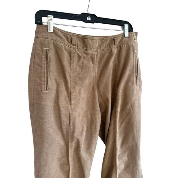 J Jill Pants 6 Tan Straight Velour Velvet Casual Pockets Career Soft Casual - Picture 3 of 7